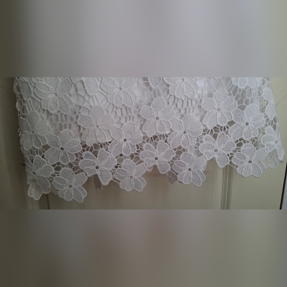 Catherine Malandrino Womens White Lace Dress 8 wedding Sorority Knee Length - Picture 4 of 9